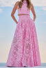 Wrapped in Romance Eyelet Skirt Set-Pink