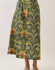 Fleur De Jardin Maxi Skirt-Olive
