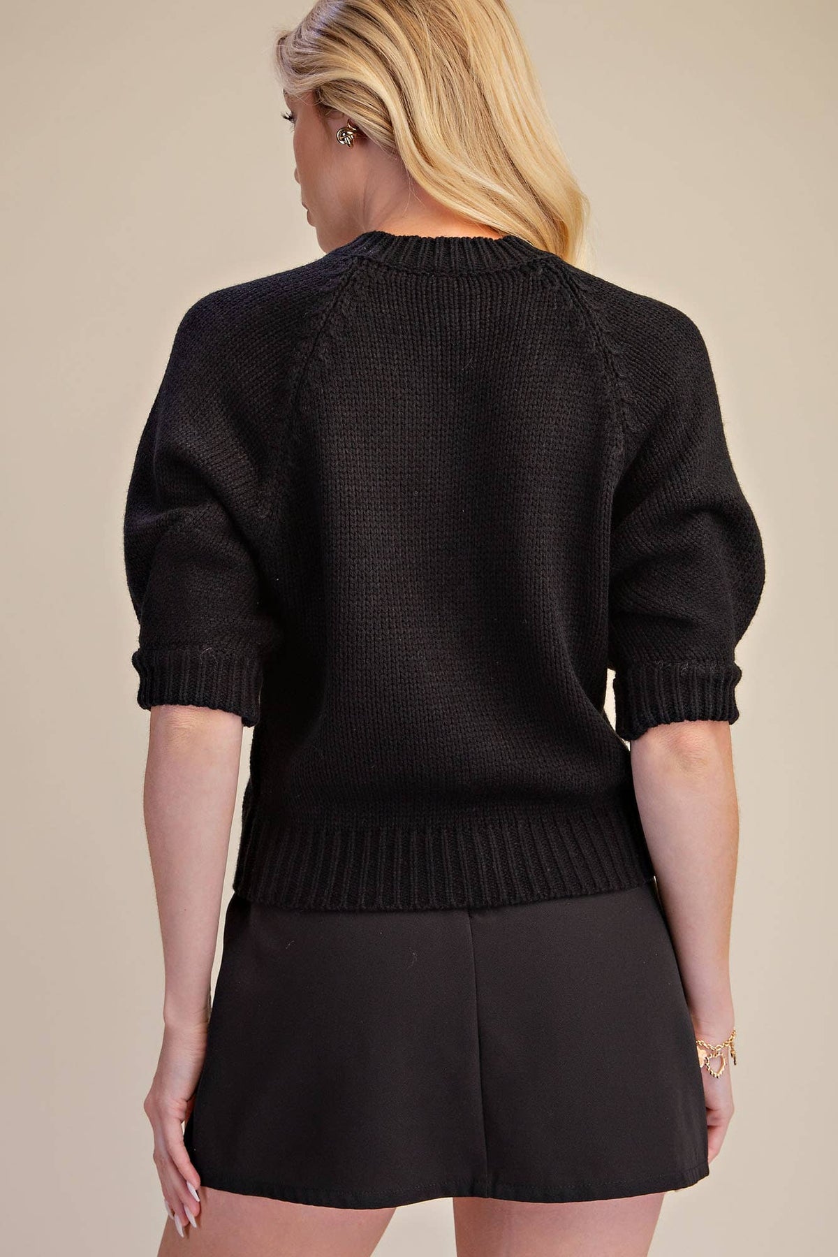 Sunny Days Sweater Cardigan-Black