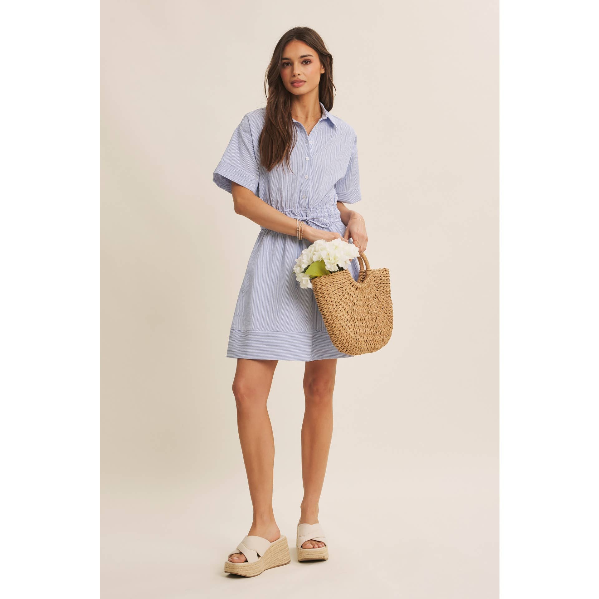 Crisp Summer Button Down Mini Dress