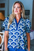 Hopeful Dreamer Floral Top-Navy