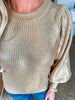 Simple Shine Knit Sweater- Taupe