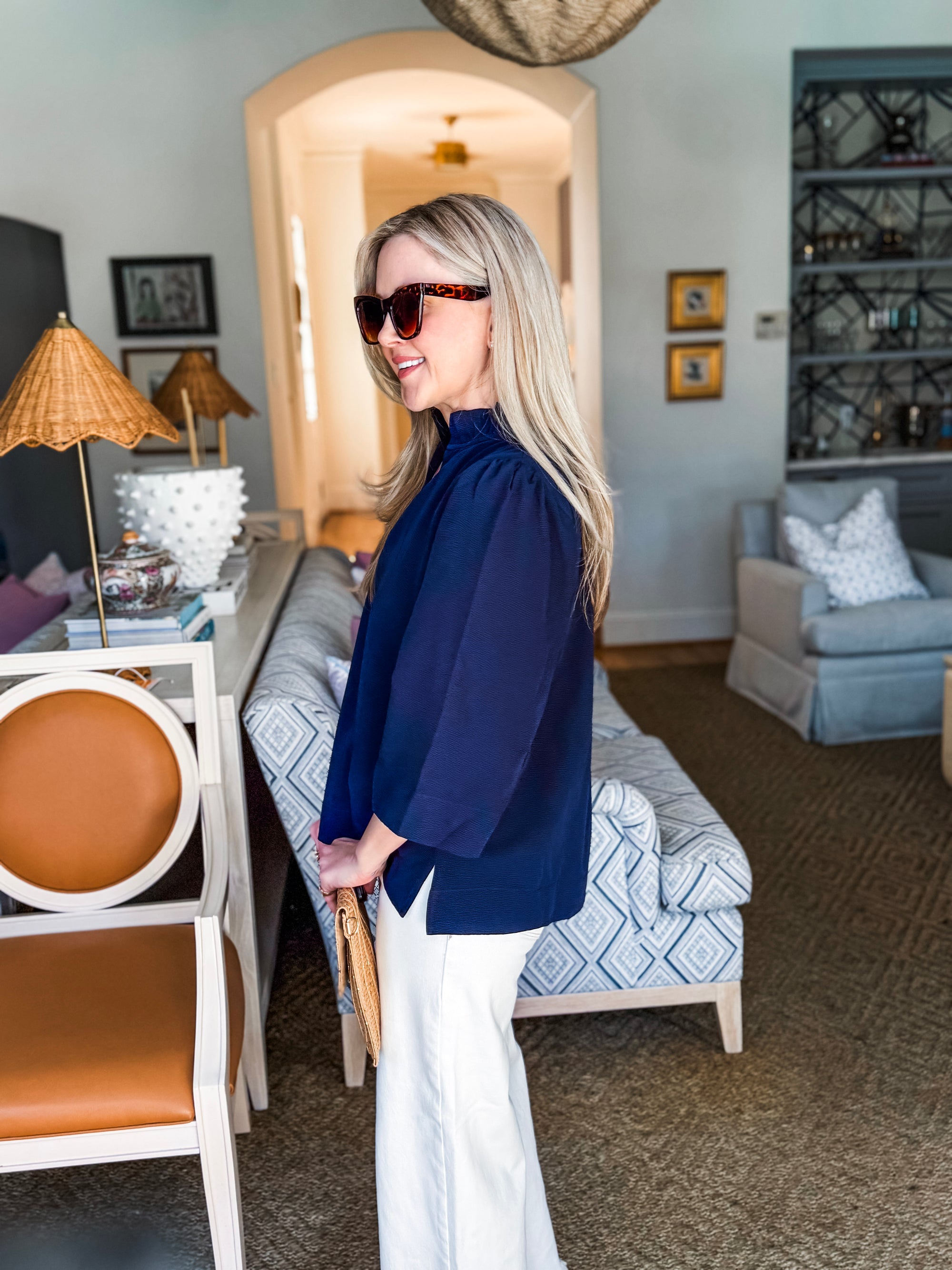 Eloise Ruffle Collar Top