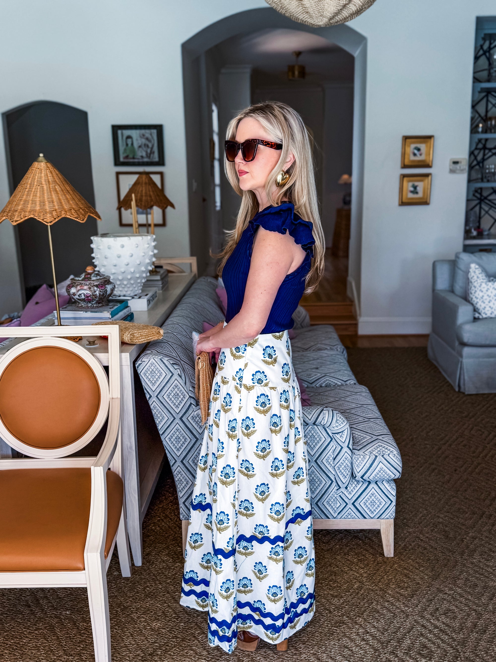 Folklore Floral Midi Skirt