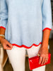 Go With the Flow Knit Top-Blue/Orange