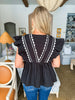 Perfect Day Peplum Top- Black