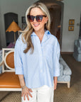 The Bellemar Striped Top- Blue