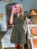 Chic Style Mini Dress-Olive