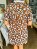 Garden Girl Floral Mini Dress-Brown