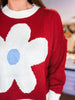 Flower Power Sweater- Burgundy