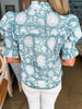Bluebell Charm Floral Top-Forest