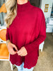 Cuddled Up Eyelet Sweater- Garnet