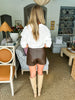 Croc Style Shorts- Chocolate