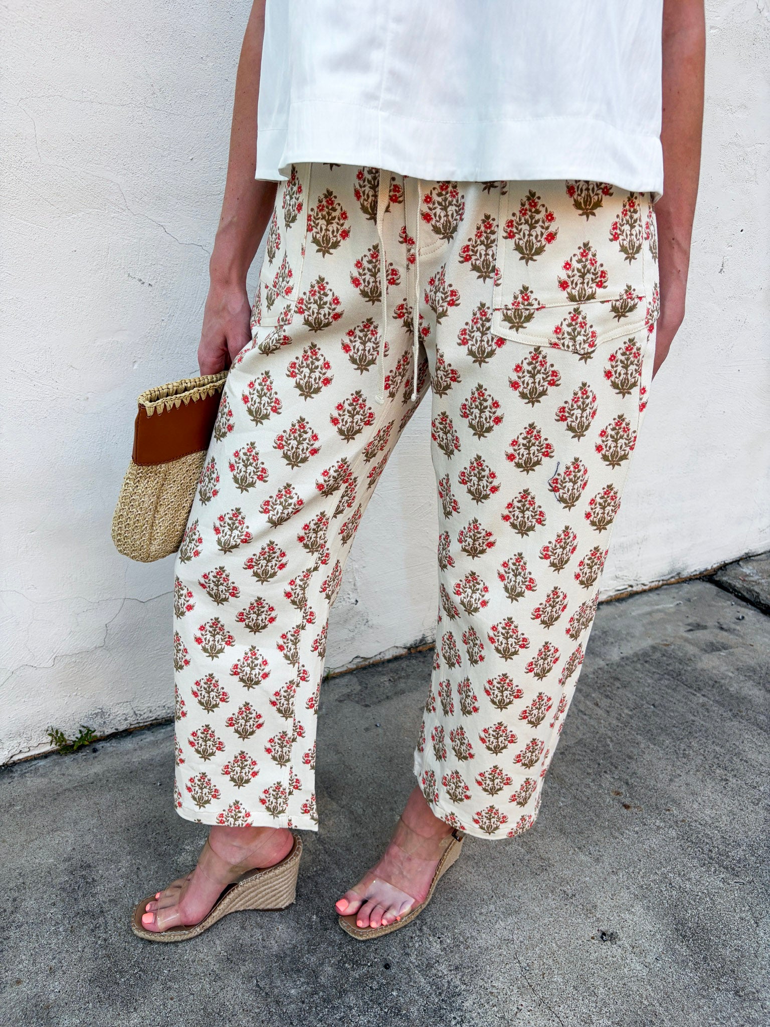 Floral Heritage Barrel Pants