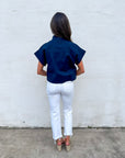 Timeless Touch Collar Top-Navy