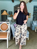 Floral Moment Pattern Mid Rise Pants