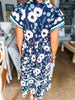 Meadow Moment Floral Midi Dress-Navy