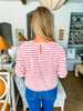 Clearly Christmas Striped Top- Ivory