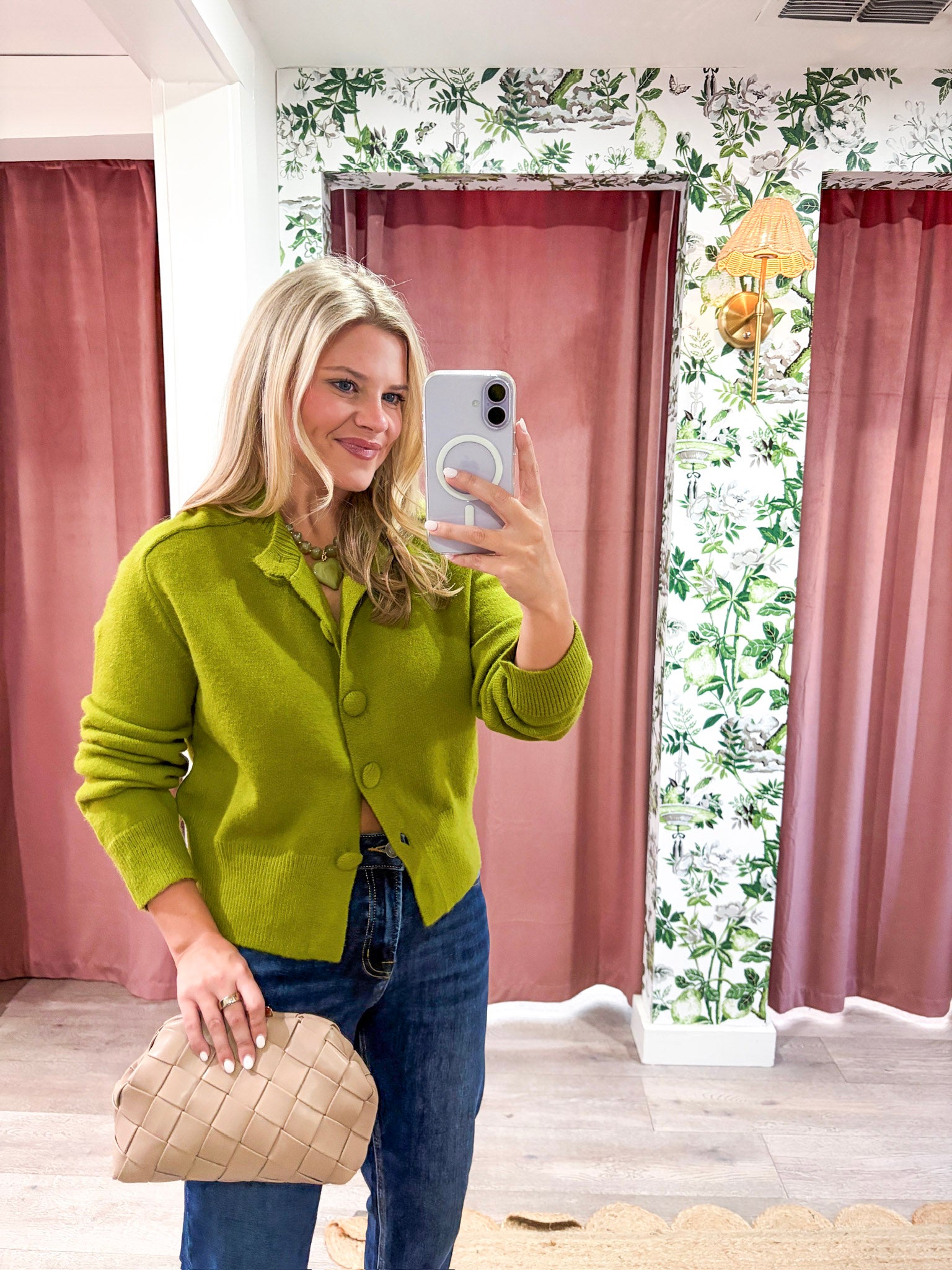 Fireside Cottage Cardigan-Light Olive