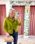 Fireside Cottage Cardigan-Light Olive