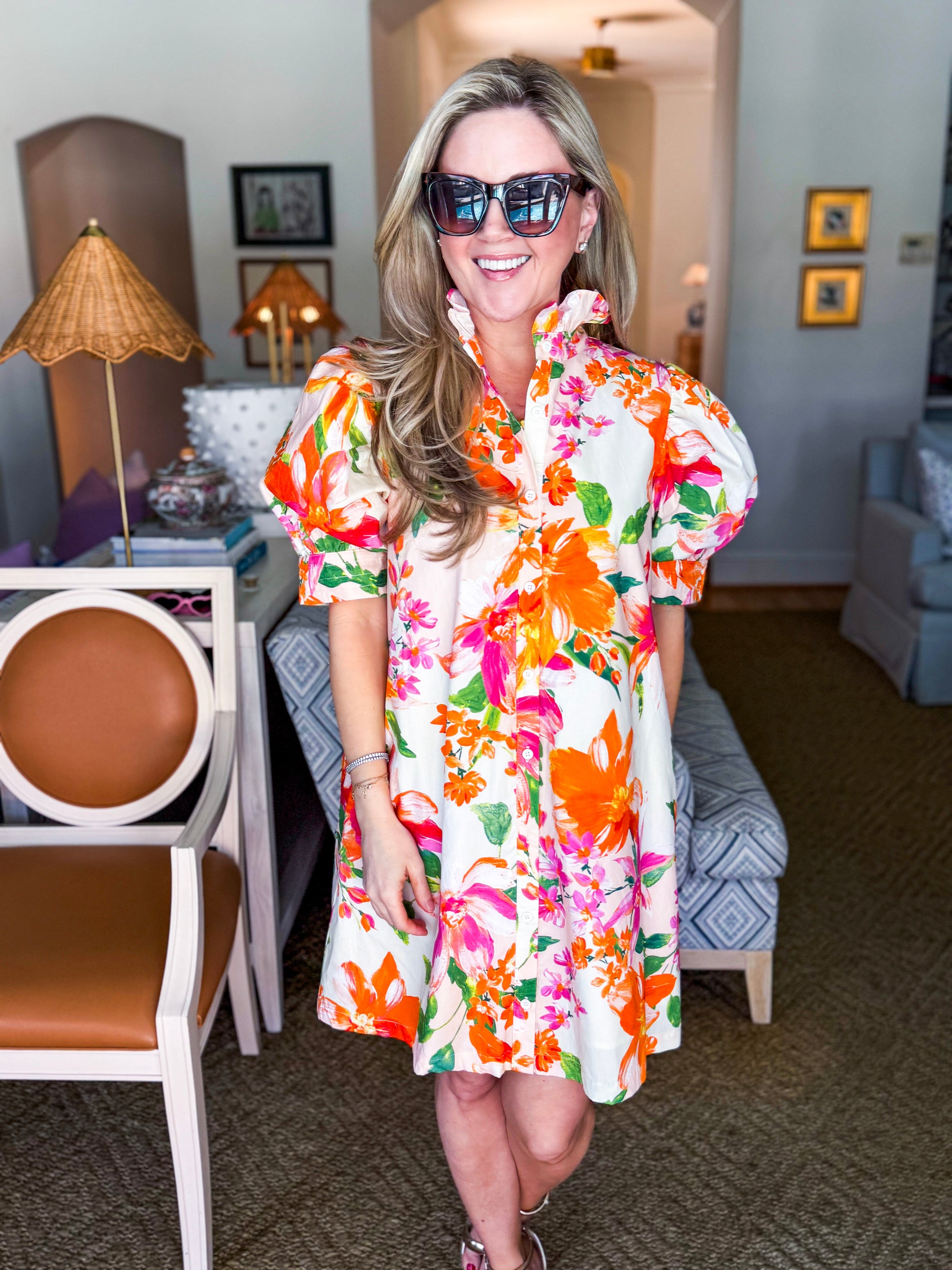 Spring Lily Button Down Mini Dress