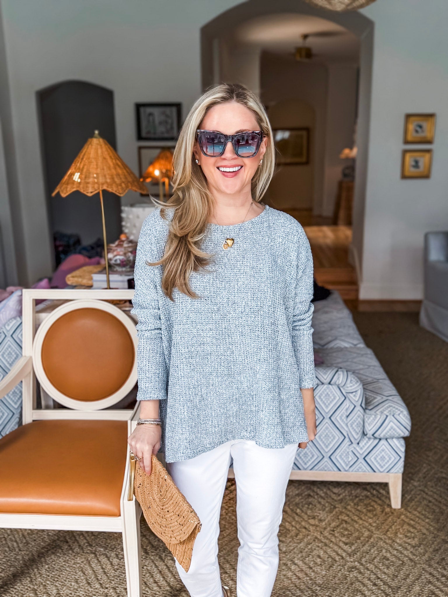 Love Luxe Knit Top-Gray