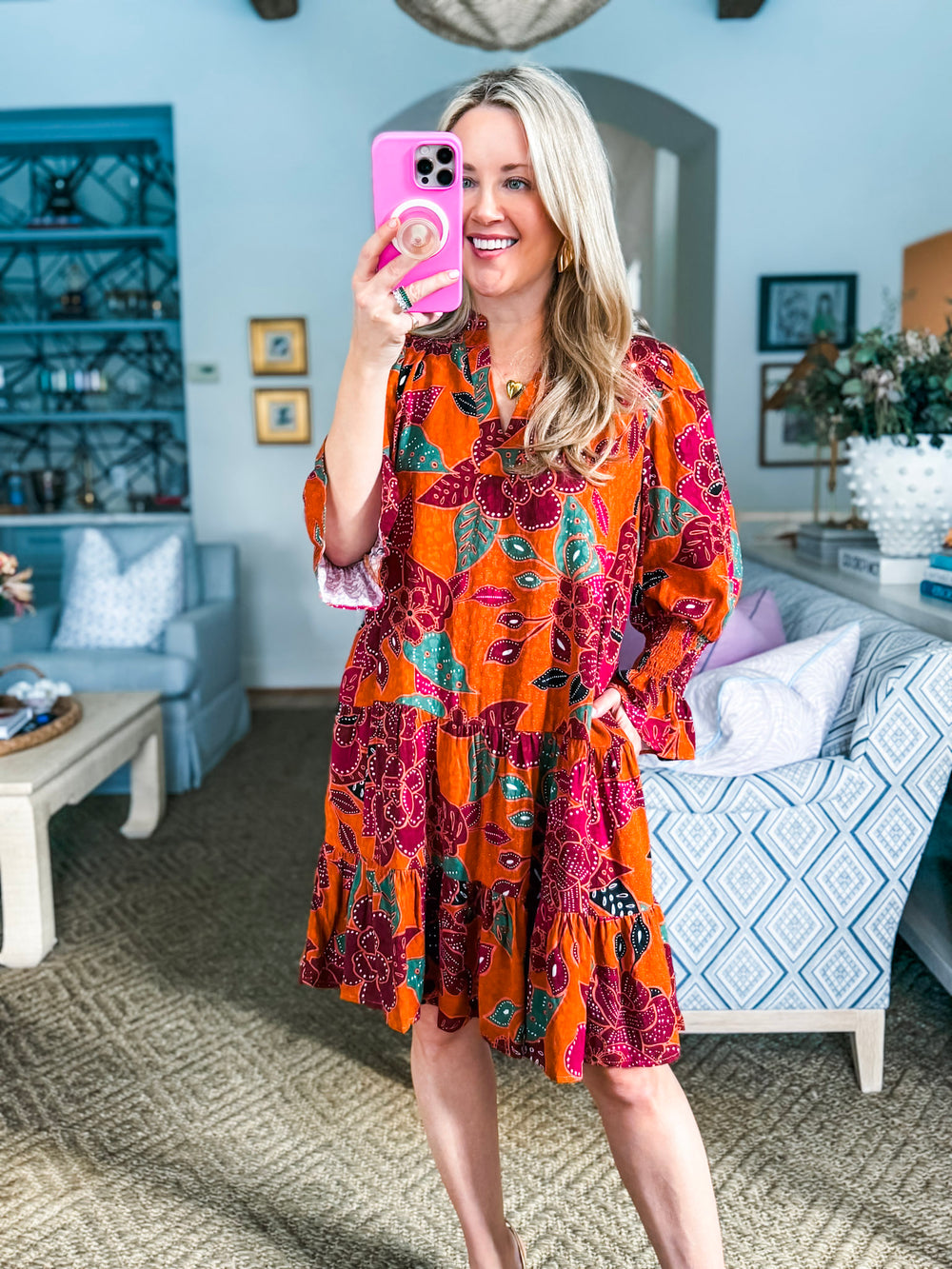 Marven Floral Shift Mini Dress