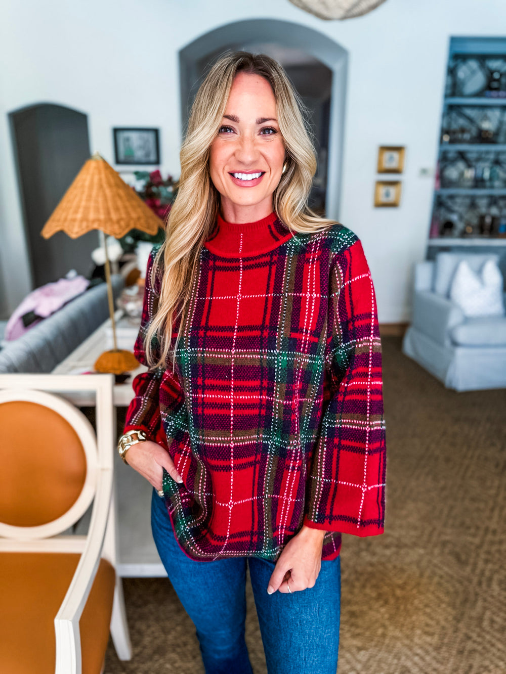 Tree Topper Plaid Top-Red