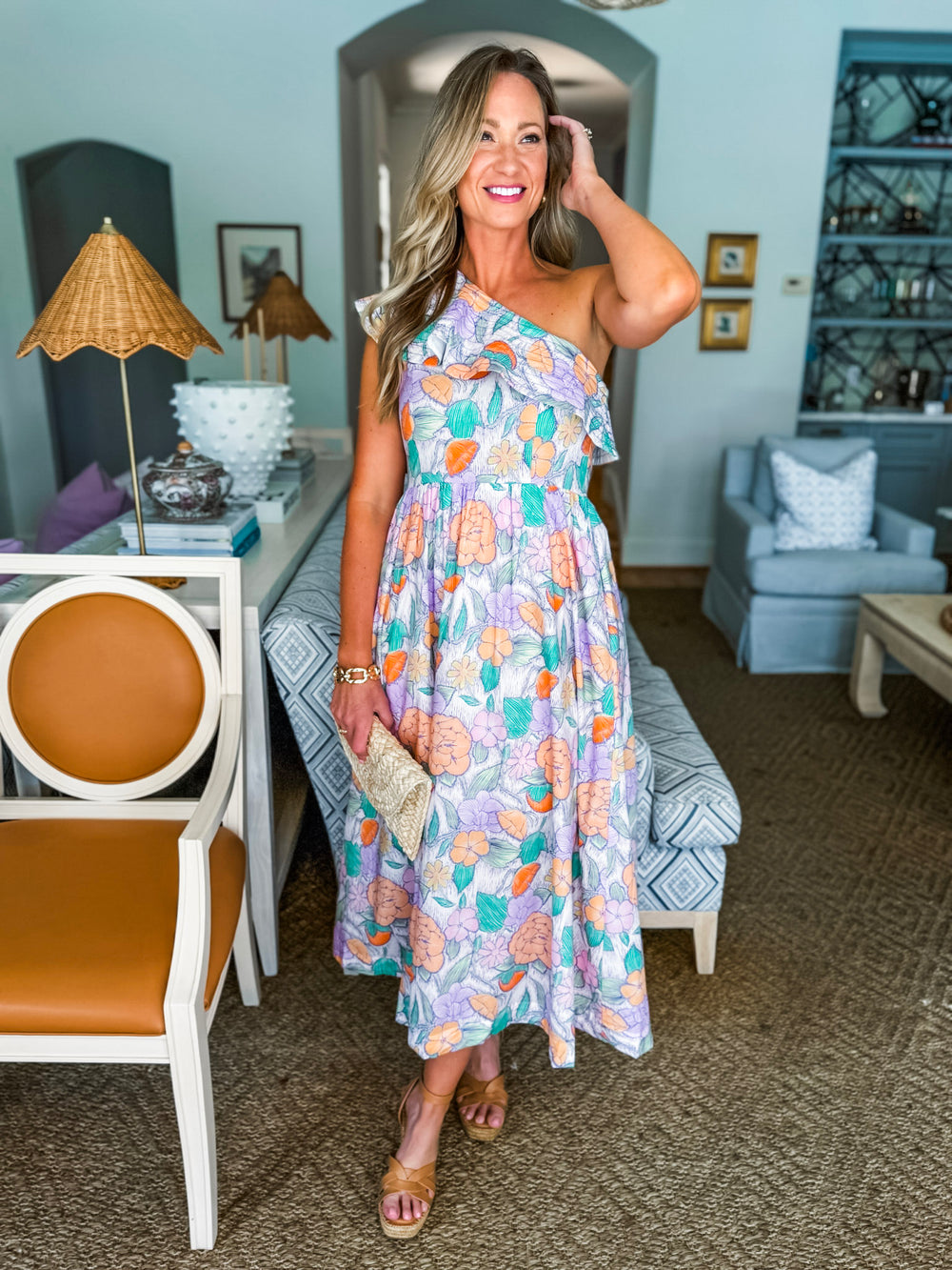 Pastel Palette One Shoulder Dress