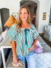 Shore Side Striped Top-Green