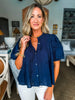 Tilly Eyelet Top-Blue