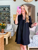 Out and About Jacquard Dress-Black