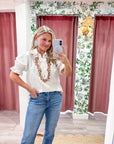 PREORDER: Dominique Scallop Embroidered Top