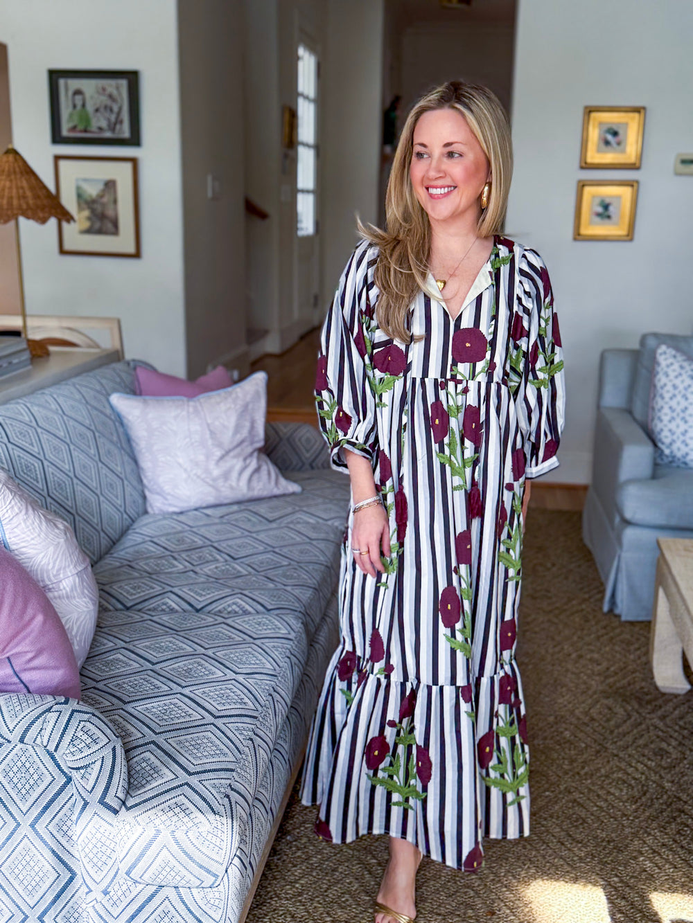 Wine & Whimsy Midi Dress