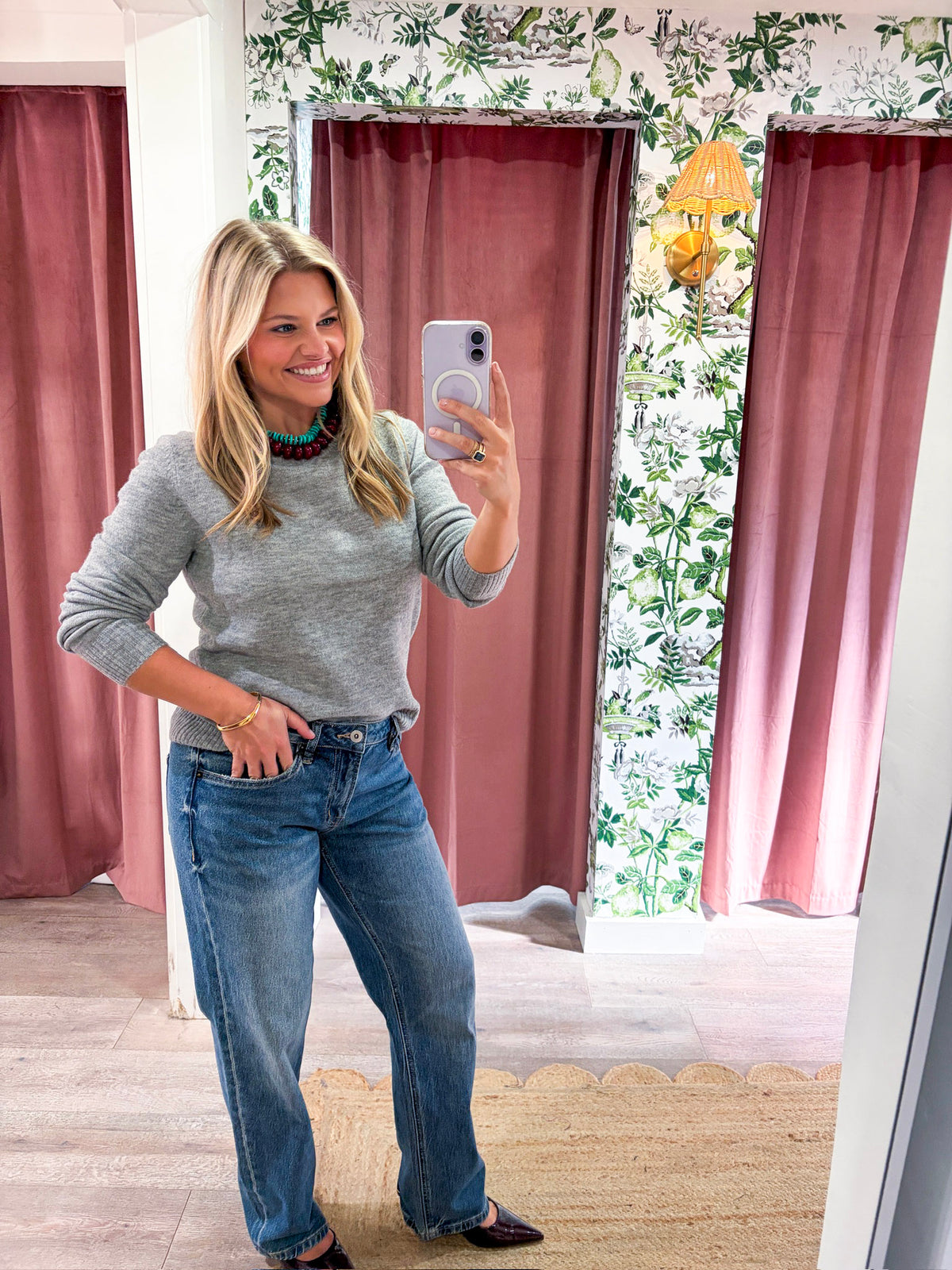 Soft Embrace Crewneck Sweater-Heather Gray