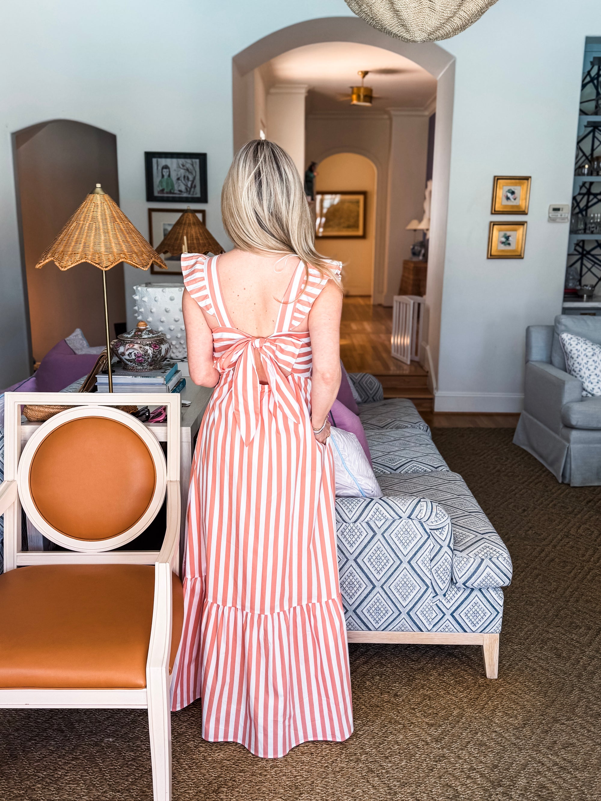 Coral Crush Tie Back Maxi Dress