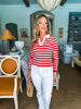 Maine Mornings Striped Top- Red