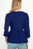 In Love Peplum Top- Navy