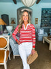 Maine Mornings Striped Top- Red