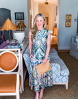 Sedonia Sunset Midi Dress-Navy/Mint