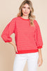 Our Girl Striped Top- Red/Pink