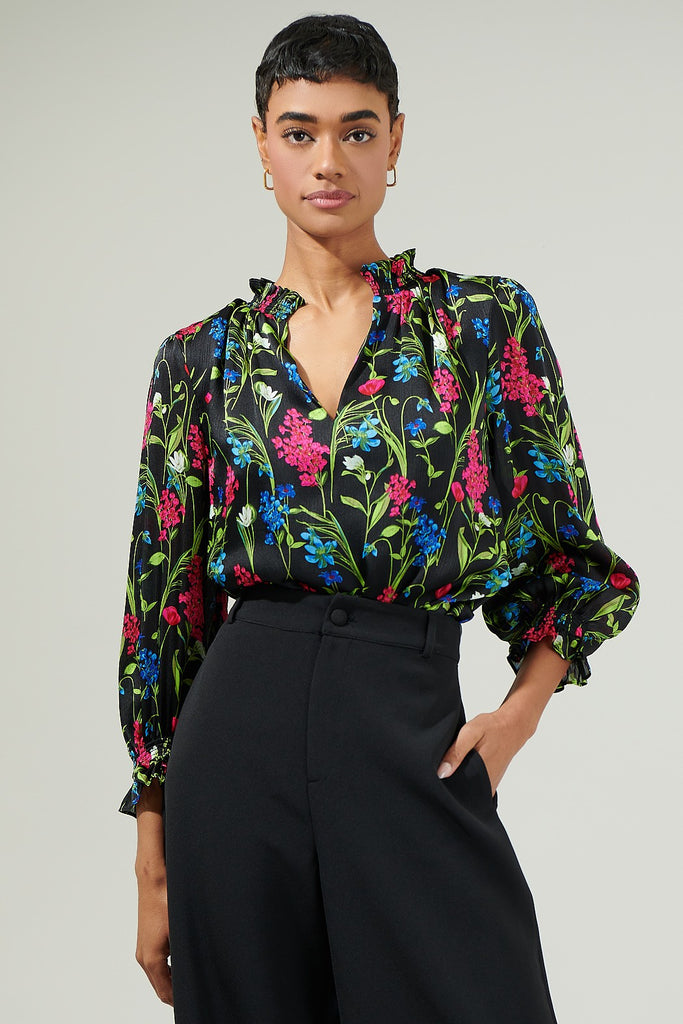 Deep Petals Floral Top