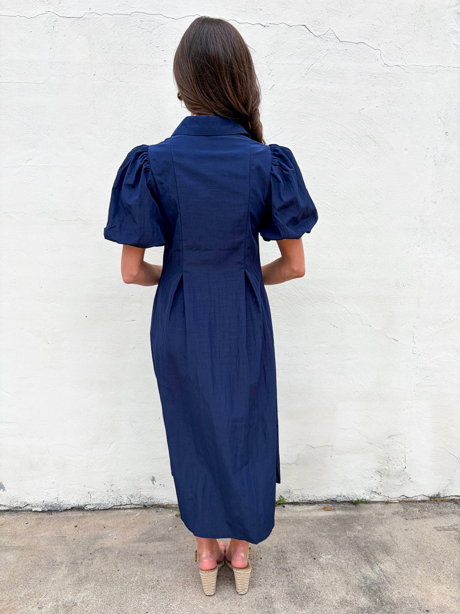 Love Story Midi Dress-Navy