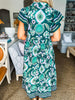 Sunset In Sorrento Midi Dress-Green