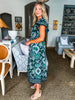 Sunset In Sorrento Midi Dress-Green