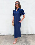 Love Story Midi Dress-Navy