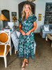 Sunset In Sorrento Midi Dress-Green
