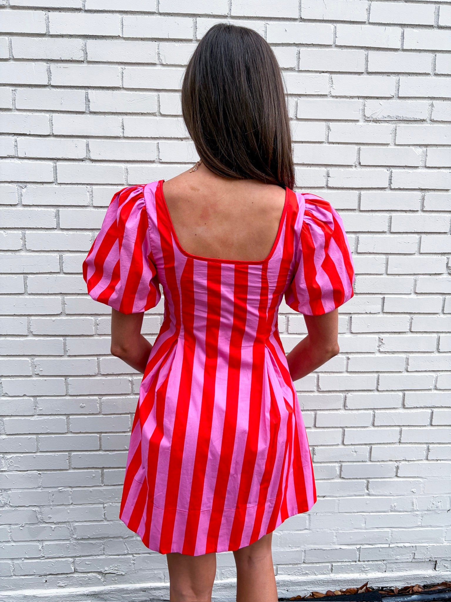 Boardwalk Babe Mini Dress-Pink/Red