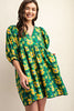 Meadow Muse Floral Dress- Green/Yellow