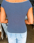 Yacht Life Striped Top -Navy/White